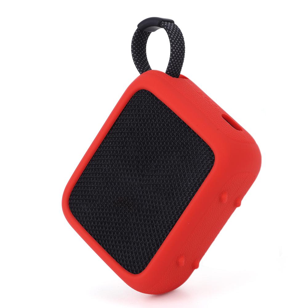 Speaker Silicone Case Anti Scratch Protective Case with Carabiner Protective Cover for JBL GO 4 Portable BT Speaker