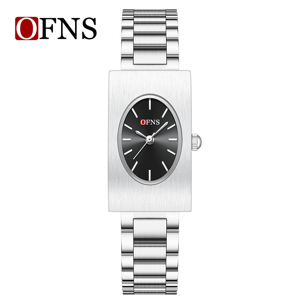 New Fashion Ofns Top Brand 1547 Exquisite Business Women's Quartz Watch Simple Rectangular Retro Light Luxury Niche Alloy