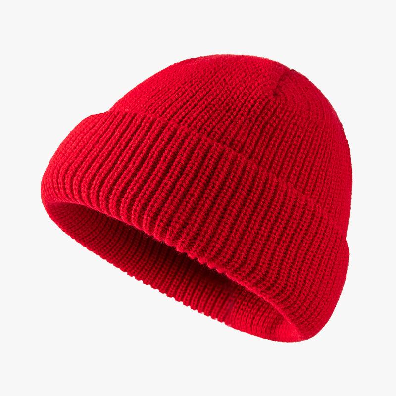 Knitted Hat Women'S Cold Hat Winter Hat Men'S Autumn Winter Melon Hat Dome Knitted Hat