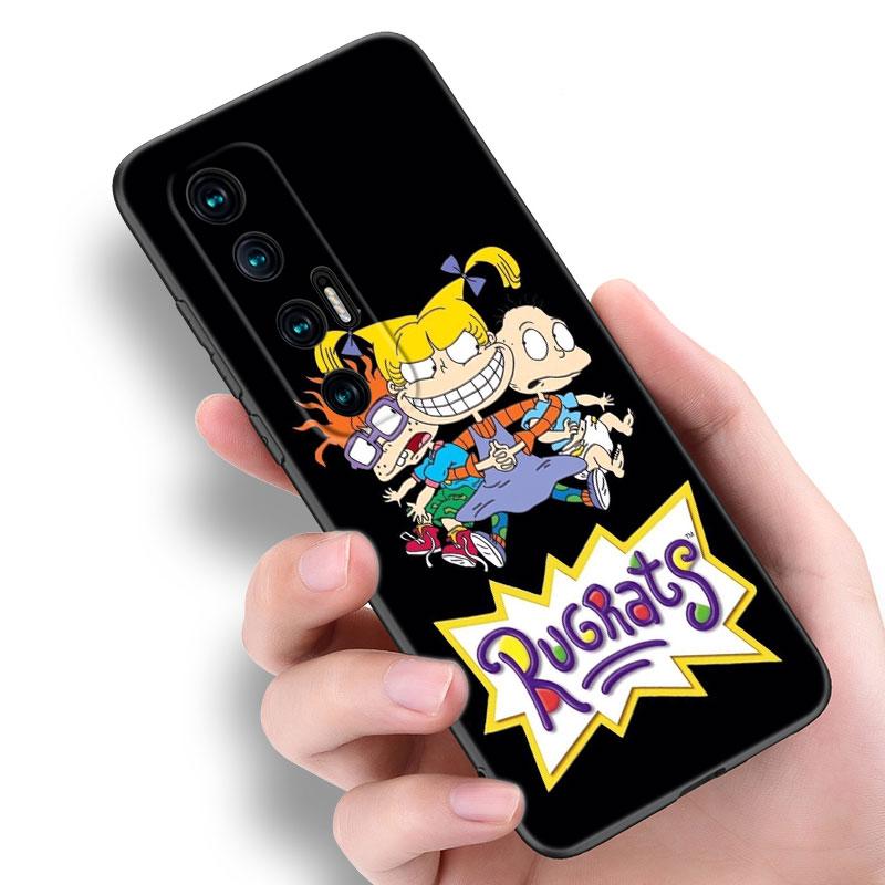 Cartoon R-Rugrats Black Silicone Phone Case For Xiaomi Mi 9 SE 8 10 10T 11 12 13 Lite 9T 11T 12S 12T 13T 14 Pro 5G NE 11i 12X