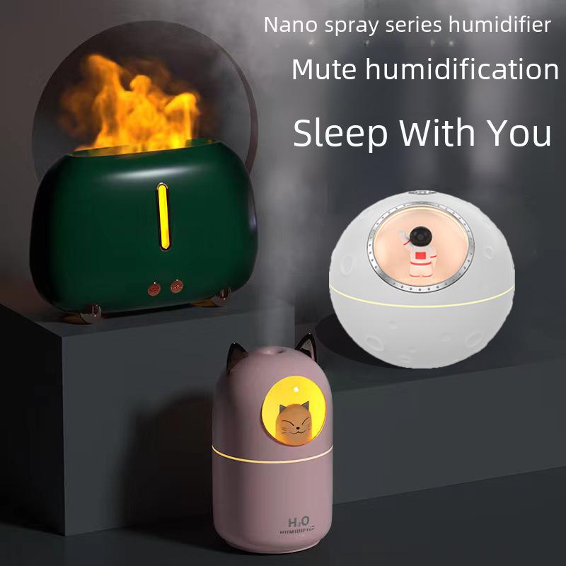 2023 USB Flame Humidifier: Large Mist Aromatherapy Machine for Home and Bedroom