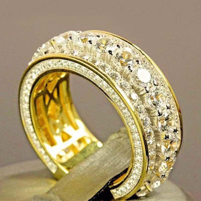 Viya Jewelry Full Of Diamonds Luxury Circle Ring, Lettering Versatile Women'S Ring Accessories