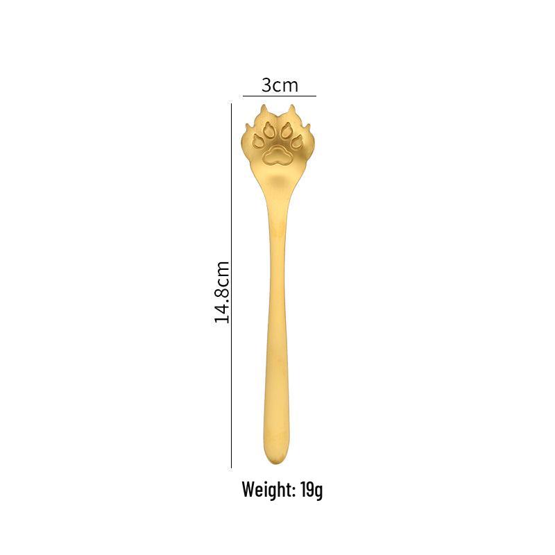 304 Stainless Steel Cat & Dog Paw Coffee Stirring Spoon - Creative Cartoon Gift Spoon
