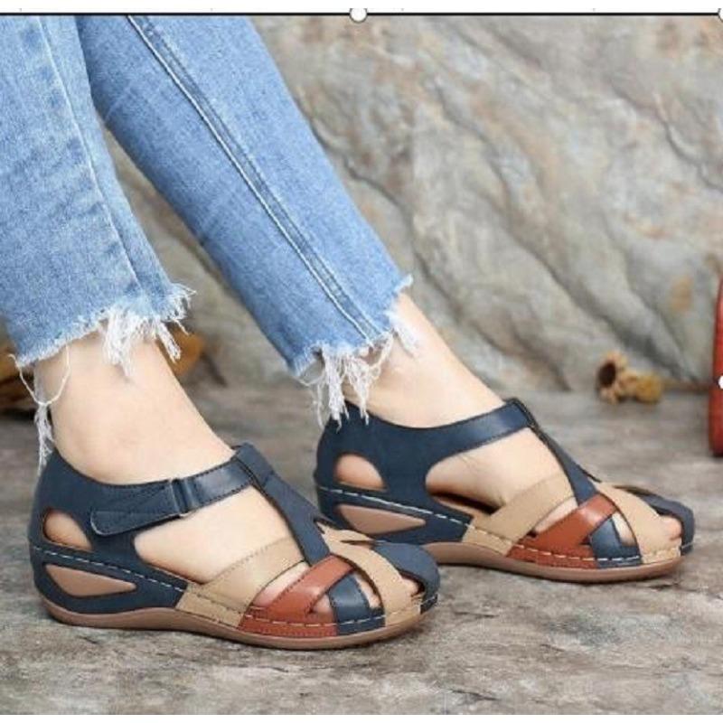New Women's Wedge Sandals European and American Retro Style