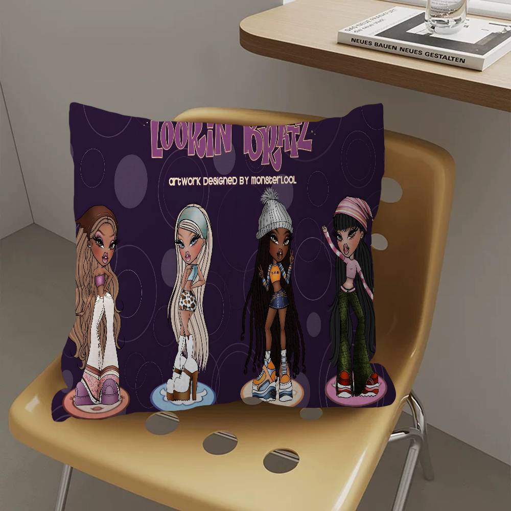 Cute BBratz DDoll Cushion Cover Polyester Sofa Cushions Decorative Throw Pillows Home Decoration Pillowcover