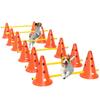 Dog Agility Set 6-Piece Agility Equipment for Dog Training Plug-In Hurdle Set with 12 Cones 6 Hurdles Carrying Bag