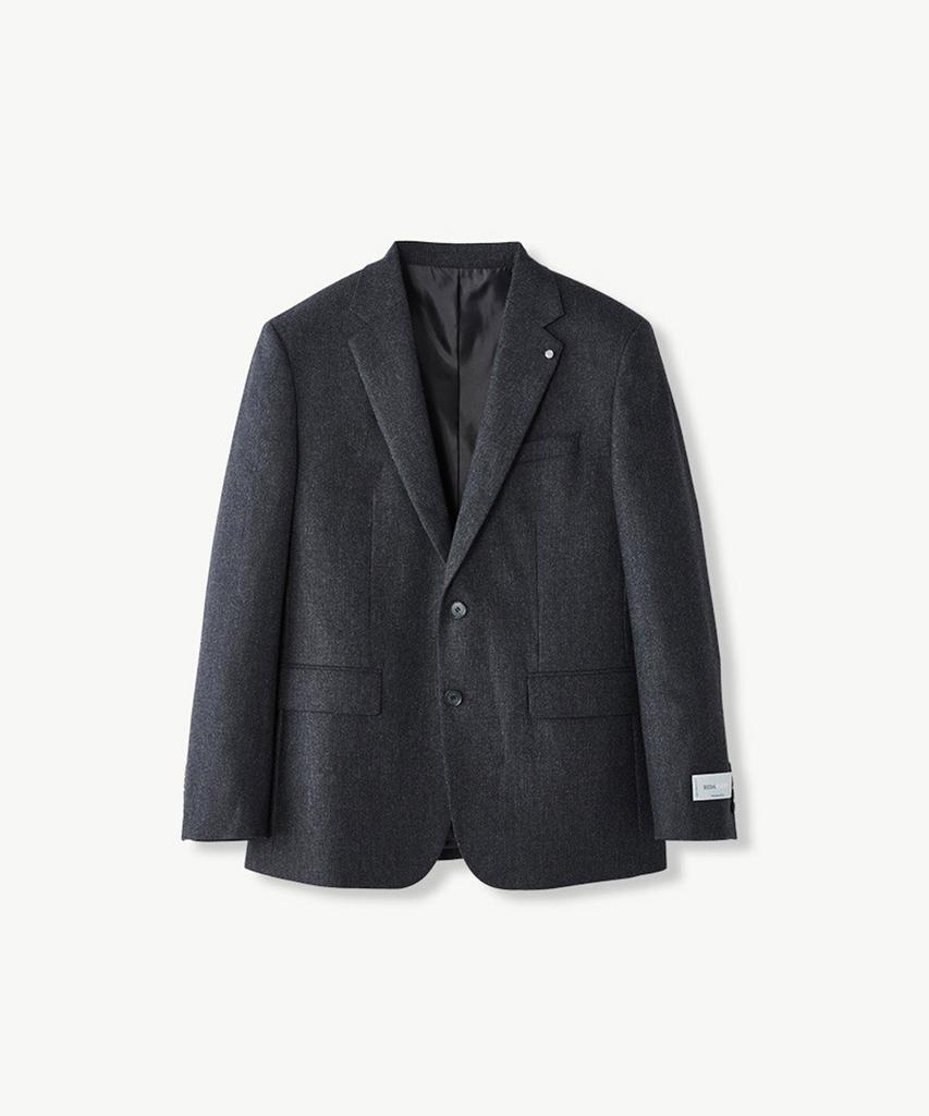 STCO Italy Reda 99% Wool Two-Tone Formal Jacket Charcoal Grey (Classic Fit)_Ssjud93Cac
