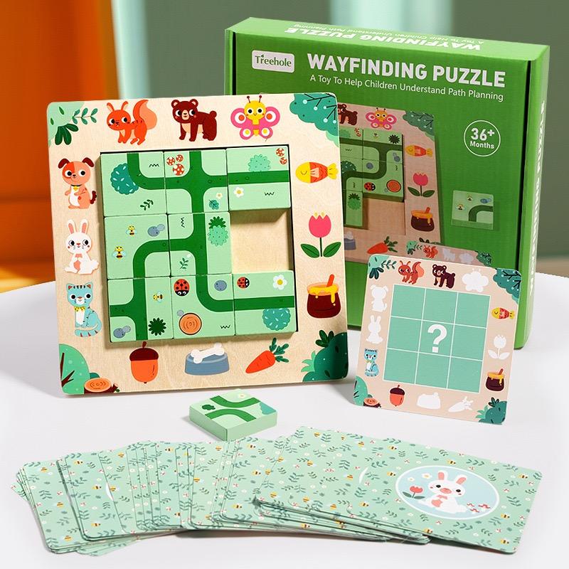 Wooden children s educational toys for finding routes and educational toys. Maze toys. Thinking training toys.