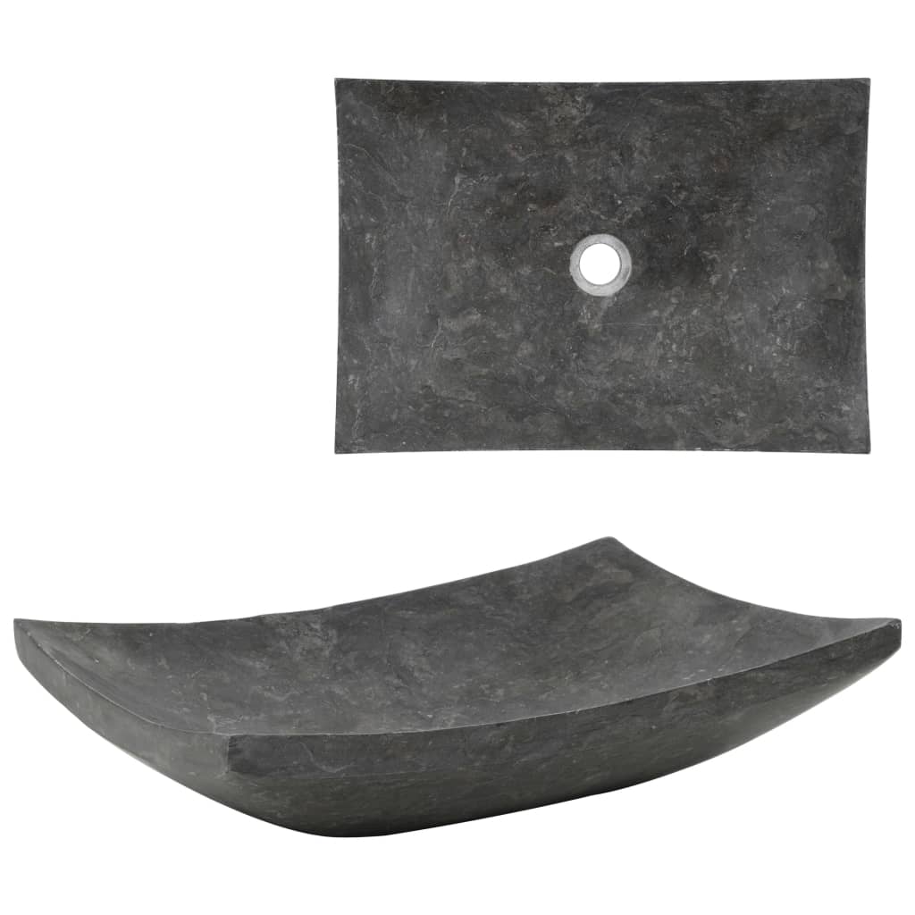 Wash Basin 50 X 35 X 12 Cm Marble Black