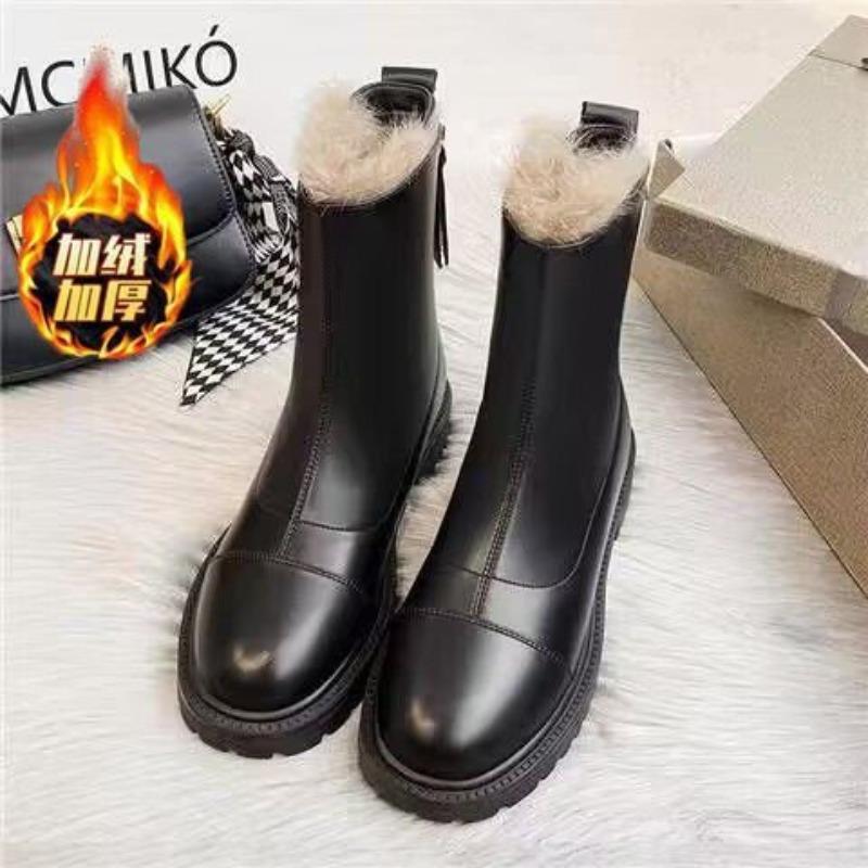 

Winter velvet platform cotton shoes new fashion niche design short boots Martin boots women 40