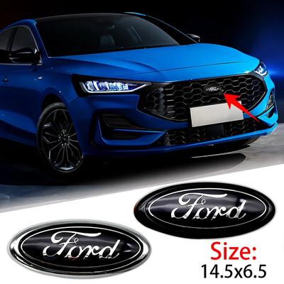 IJN22 1Pc For Mondeo Focus Fusion MK2 MK4 F150 F250 Emblem 14.5cm Car Front Head Hood Bonnet Logo Rear Trunk Badge Sticker