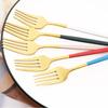 30-piece Black Handle Gold Cutlery Set Matte Finish Dinnerware Set Stainless Steel Knife Fork Spoons Kitchen Utensils Complete