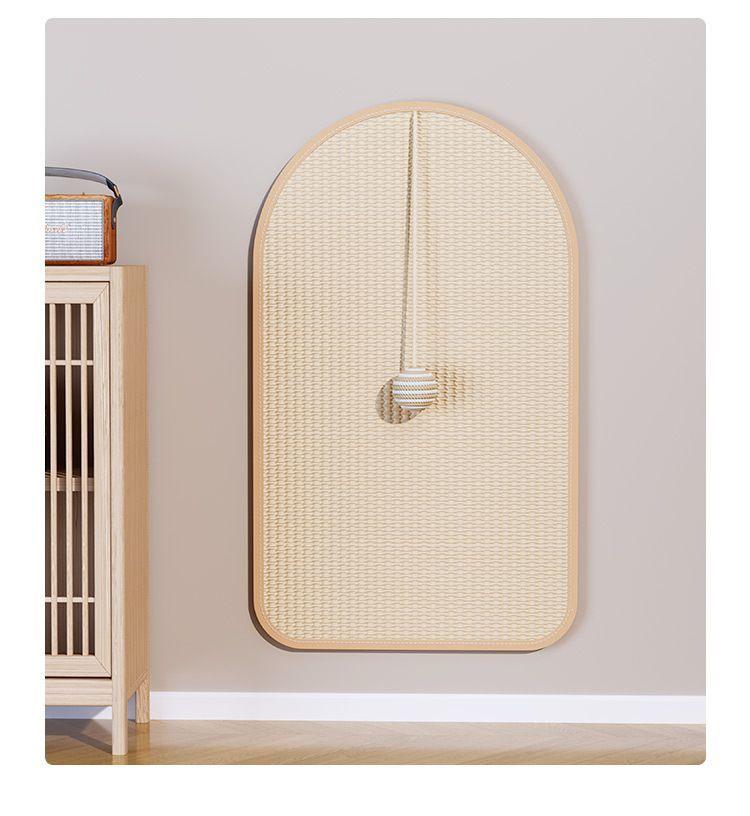 Extra-Large Sisal Wall-Mounted Cat Scratching Post - Wear-Resistant, No Flake, Protects Furniture, Includes Teaser Toy.