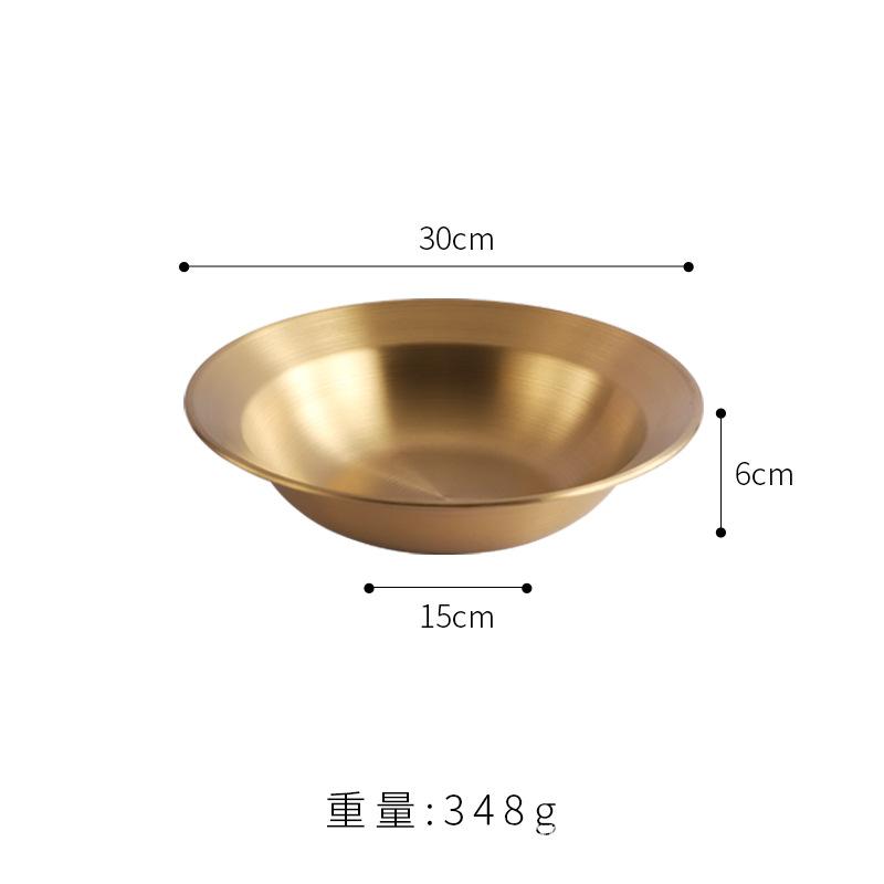 Korean Stainless Steel Crayfish Pot Thickened Straw Hat Round Plate Vegetable Plate Soup Plate Deep Plate Pasta Salad Plate