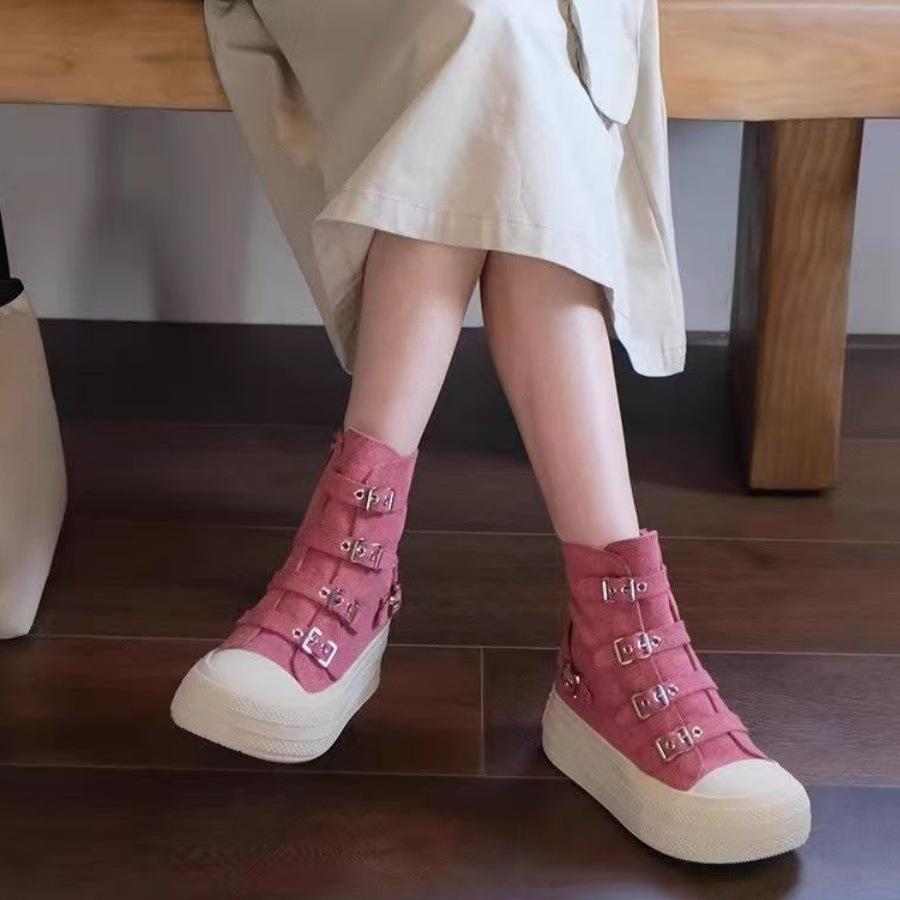 2025 Autumn Women's Thick-Soled Canvas Flats - Casual Korean Style