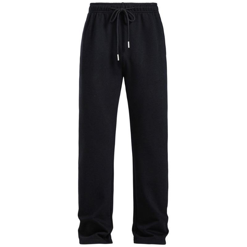 

Men Spring Casual Sweatpants Loose Drawstring Straight Leg Trousers M чёрный