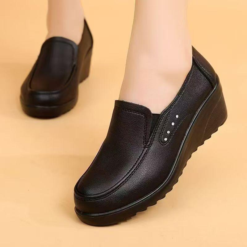 Anti-slip Single New Style Women's Platform Shoes Leather Shoes