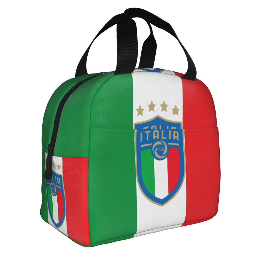 Soccer Italia Figc Insulated Lunch Bag for Camping Travel Italyan Football Lover Waterproof Thermal Cooler Bento Box Women Men
