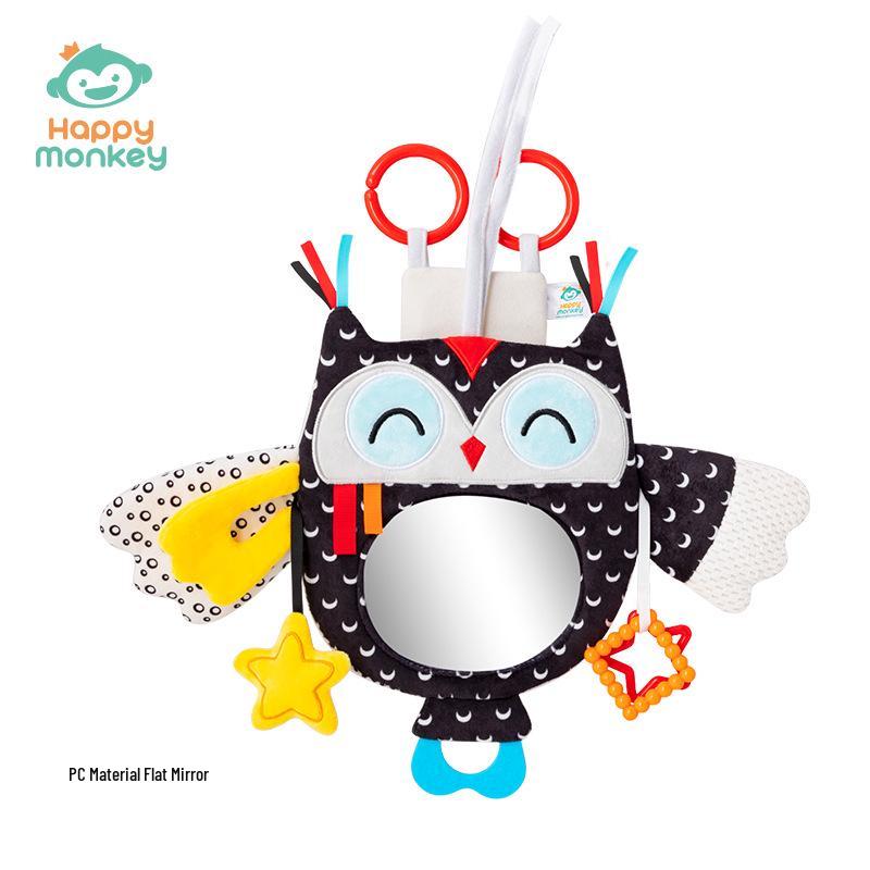 Happy Monkey Baby Car Seat Mirror: Child Safety & Soothing Pendant