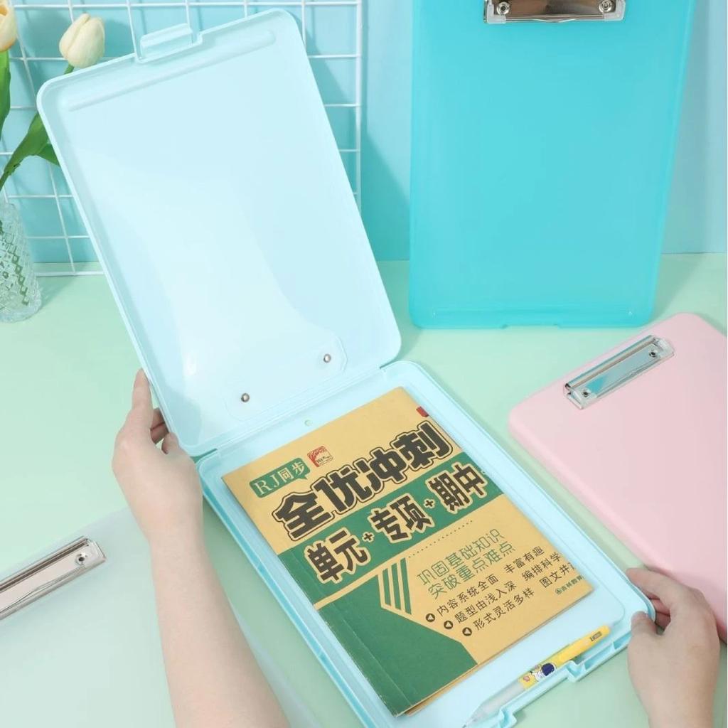 A4-Papierdatei-Dokumentenaufbewahrungsbox mit Ordnerclip Schreibtafel WordPad Büro Schule Schreibwarenhalter Organizer-Hülle