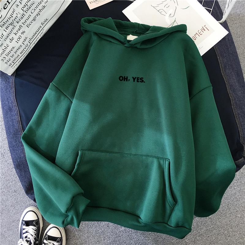 Autumn Winter Hooded Sweatshirt Women Korean Student Loose Fleece Lined Hoodie Womens Coat