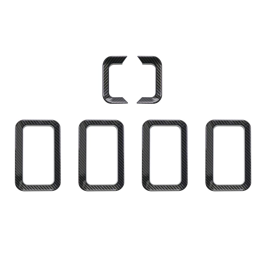 6pcs Car Center Grille Grid Cover Trim Bright Circle Decoration Accessories For Suzuki Jimny 2019 2020 2024 Carbon Fiber Silver