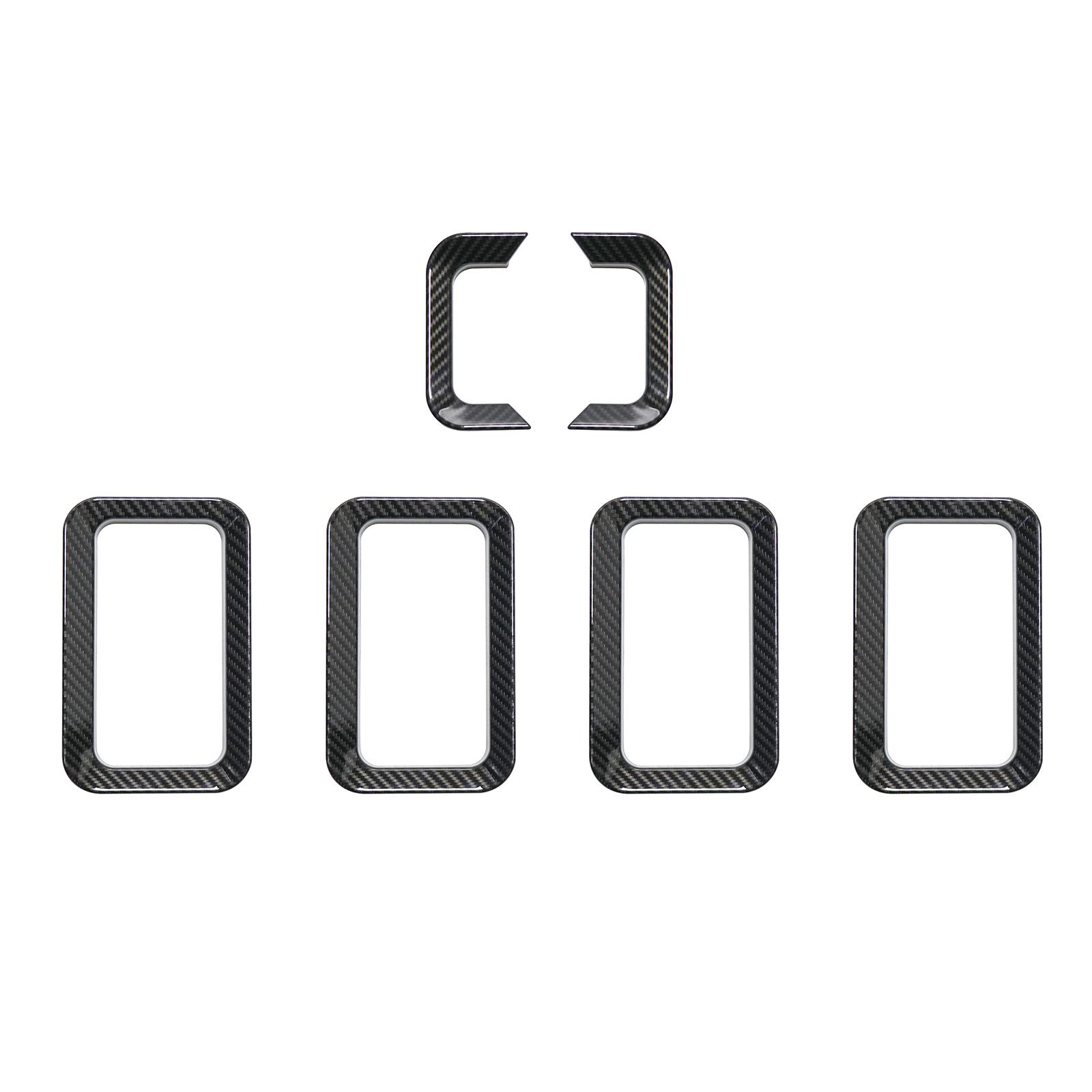 

6 шт., центральная решетка радиатора автомобиля, накладка, яркие круглые декоративные аксессуары для Suzuki Jimny 2019 2020 2024, углеродное волокно, серебро