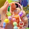 Fruit Pendant Keychain Colorful Beads Keychain Cute Transparent Fruit Bag Backpack Purse Charm Gift for Women Girls Teens