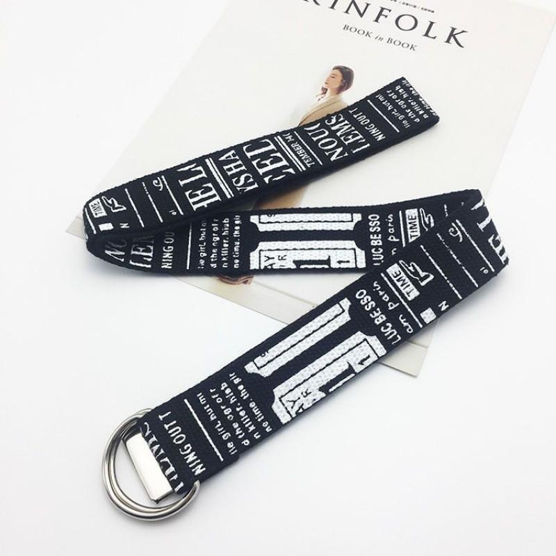 Waist Fashionable Canvas Belt For Men And Women With Chic Double Design Ring
