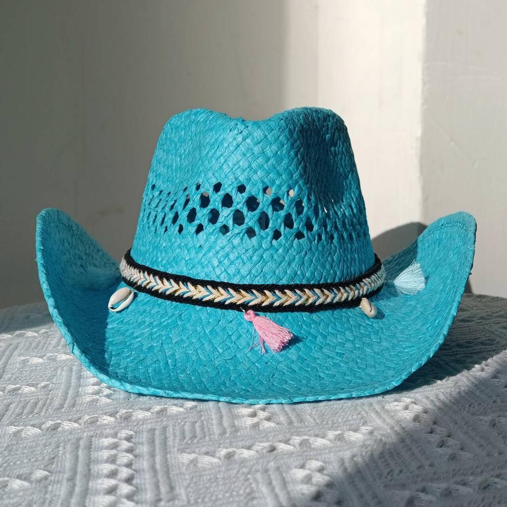 Women's Cowboy Straw Hat 2024 New Western Cowboy Sun Hat Spring Knight Hat Men's Jazz Hat Summer Cowboy Hat Sombrero Hombre