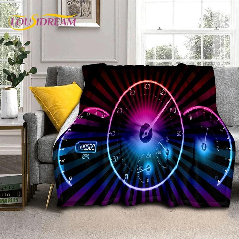 3D Car Dashboard Machine Control Screen Racing Soft Flannel Blanket for Beds Bedroom Sofa,Throw Blanket for Outdoor Leisure Nap