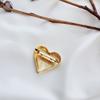 High-End Women's Heart-Shaped Brooch - Sweet & Simple Design