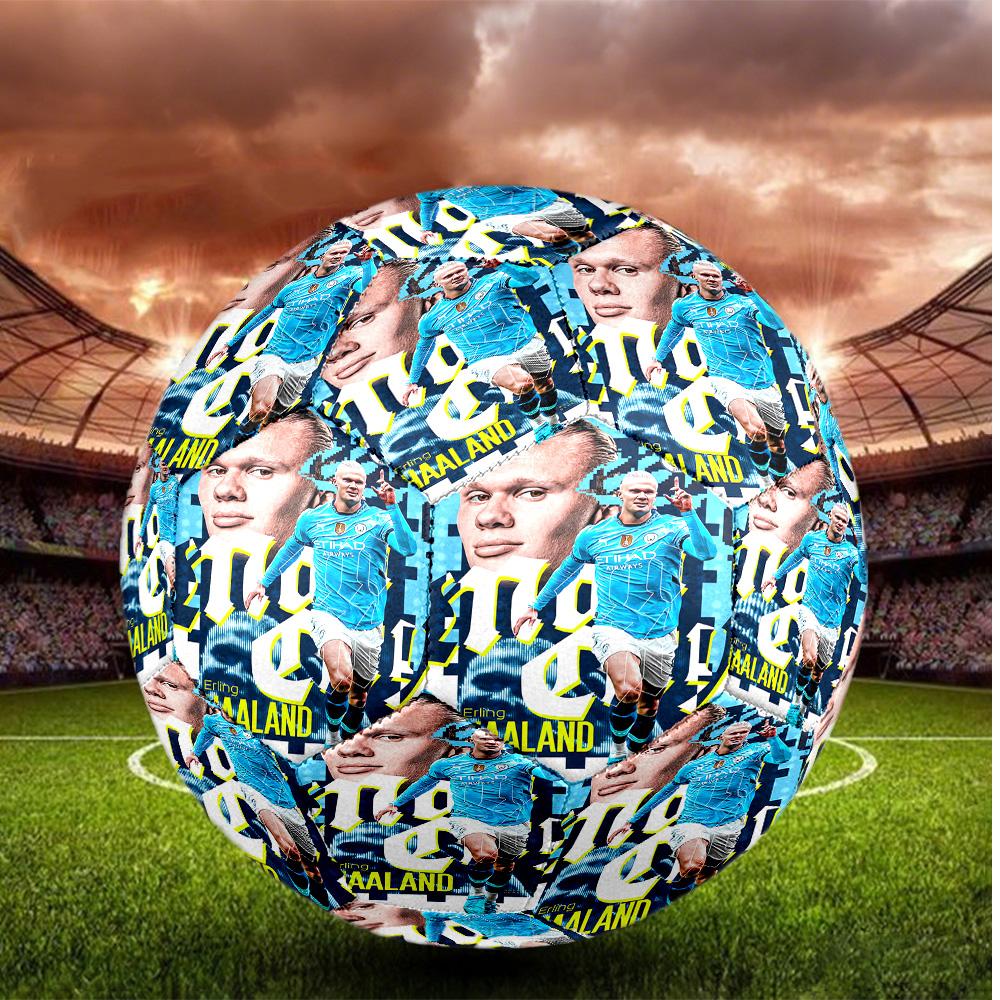 Erling Haaland Taglia 5 Pallone da Calcio Pallone da Calcio ad Alta Elasticità Per Competizioni all'Aperto Allenamento Quotidiano Gioco