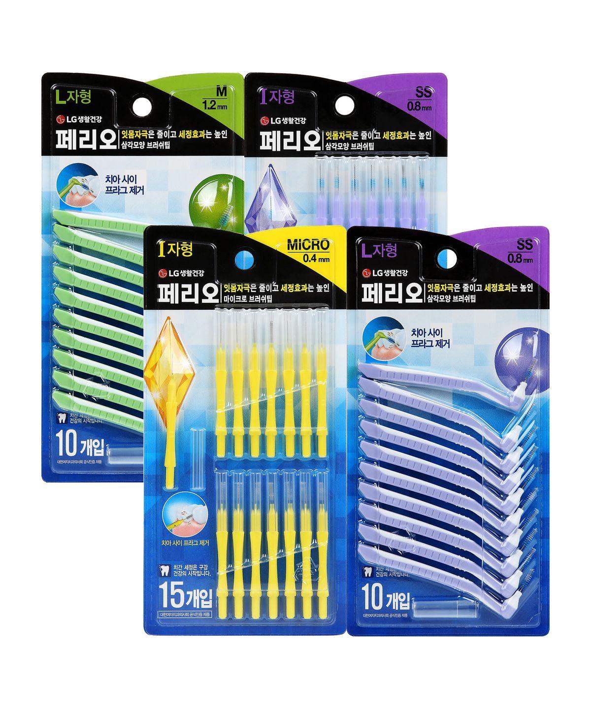 Interdental Brush 2-Pack [Select 1 of 4 Types] L-shaped SS 10-pack