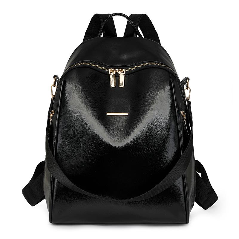Women's backpack new trendy simple large capacity travel backpack PU vintage backpack