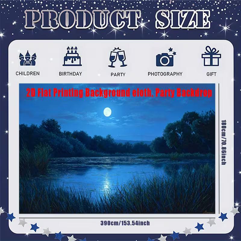 2D Moon Lake Nature Backdrop for Studio Photo Shooting