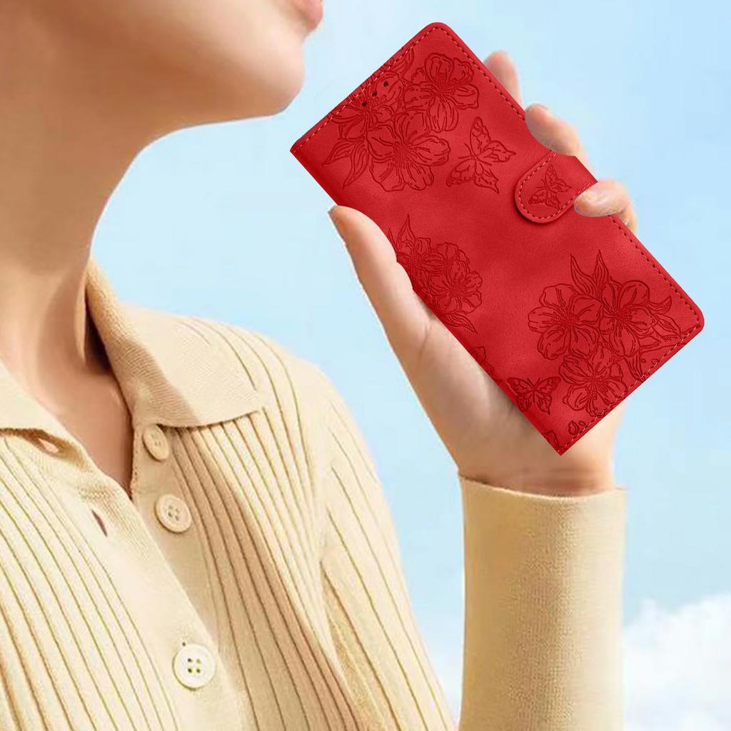 For Honor 400 Lite 5G Case Butterfly Flower Pattern Skin-Touch Leather Phone Cover