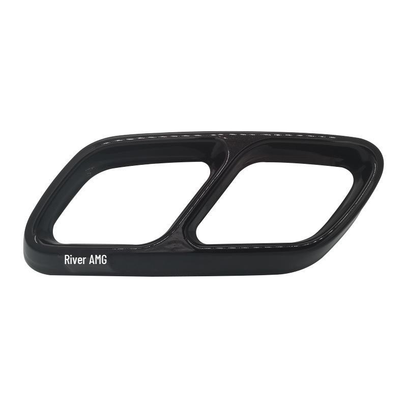 Mercedes-Benz C-Class Stainless Steel Exhaust Tip Frame (4-outlet, Black/Silver, 22 Models)
