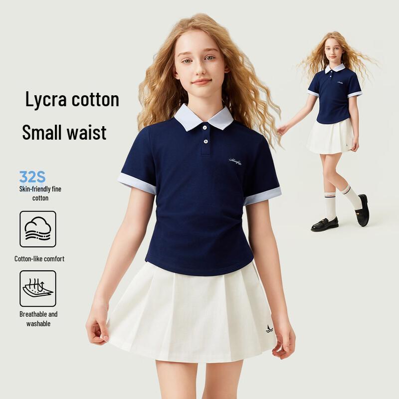 Navigare Girls' Classic Short-Sleeve Polo Shirt