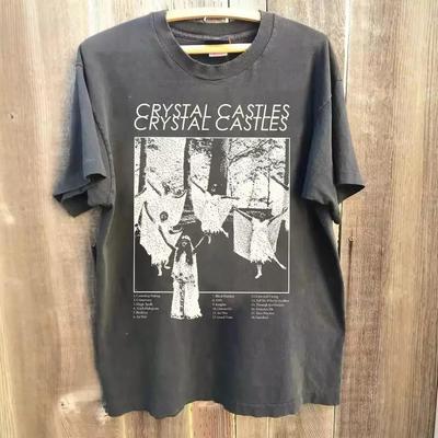 ZYLLO Ανδρικό Casual Μπλουζάκι Crystal Castles Μόδα Print Μπλουζάκι με Στρογγυλή Λαιμόκοψη Streetwear Κοντομάνικο Μπλουζάκι Γυναικείο