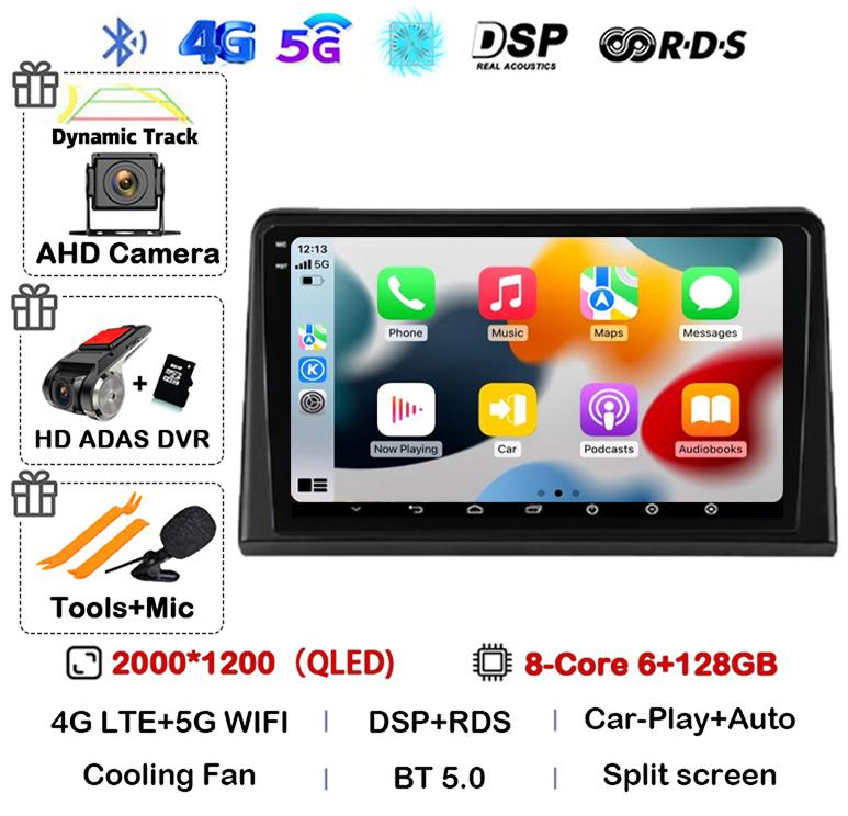 Android 14 Carplay Auto Car Radio For Renault Express 2021 Multimedia Video Player GPS Navigation Autoradio 360 Camera Stereo