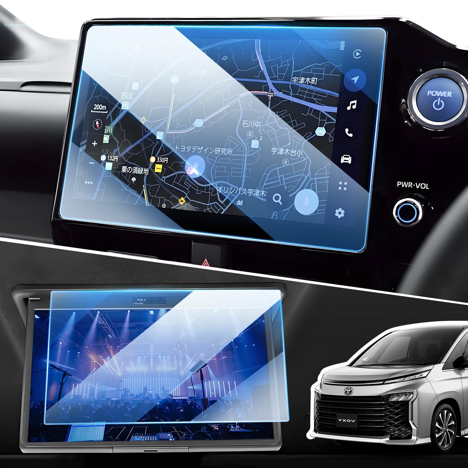 

LANGBEAN Toyota Noah Voxy 90 Серия Пленка для монитора заднего сиденья Новая Закаленное стекло Твердость 9H Устойчивая к отпечаткам пальцев Ударопрочная Noah 90 Серия