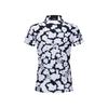 ANEW GOLF Women Fa Flower Pattern Short T-Shirt_Wh