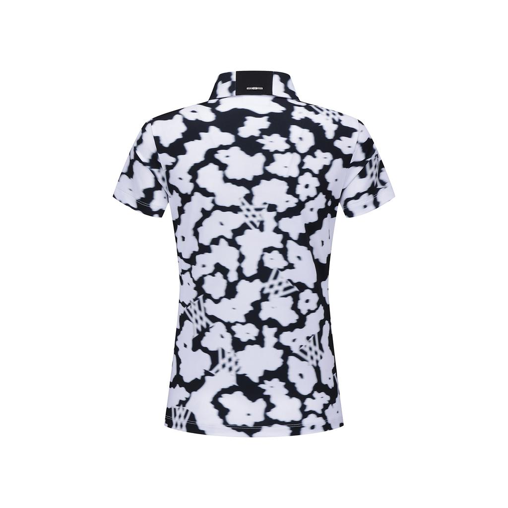 ANEW GOLF Women Fa Flower Pattern Short T-Shirt_Wh