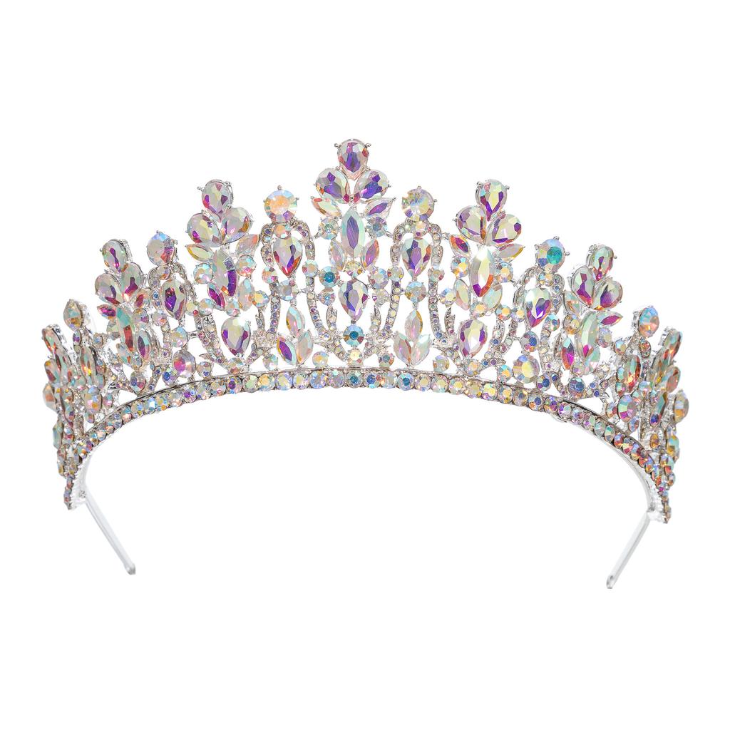 Baroque European and American Beauty Pageant Bridal Crown Tiara Alloy Crystal Wedding Headband Hair Accessories Crown