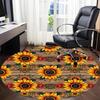1pc Sunflower Pattern Carpet for Office Non-Slip, Round Carpet, Soft & Comfortable, Carpet for Office, Round Floor Mat yy251225109