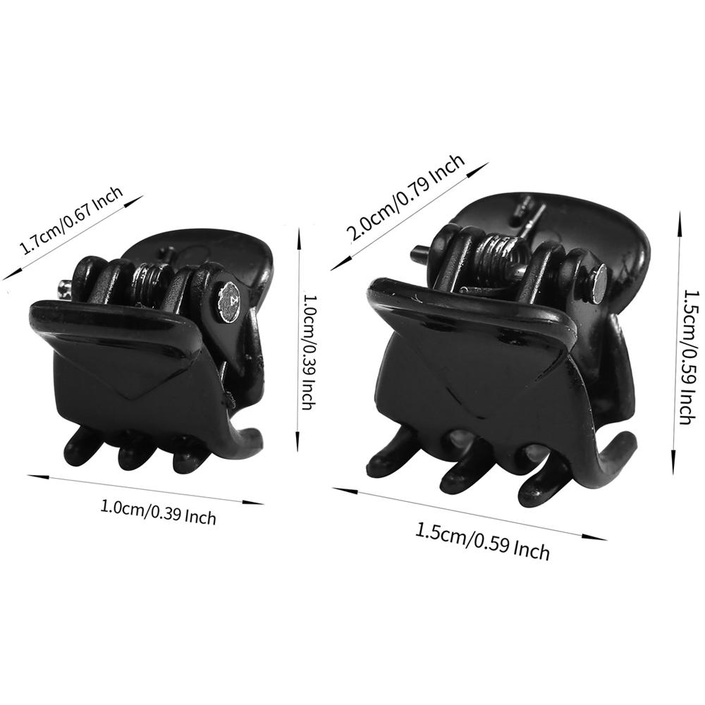 10Pcs Hair Claw Clips for Women 1.0 1.5cm Small Black Brown Transparent Plastic Mini Hairpin Barrettes Hair Styling Accessories