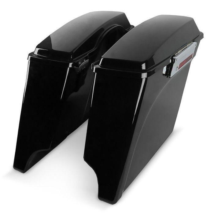 Sacoches rigides compatible avec Harley Davidson Touring 94-13 Prolongés 35Ltr en noir + Couvercle avec haut-parleur