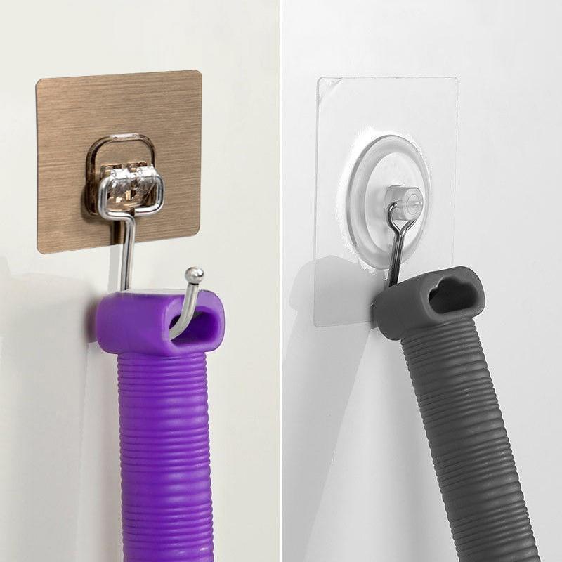 1Pcs Large Hook Transparent Stainless Steel Strong Self Adhesive Hooks Key Storage Hanger For Kitchen Bathroom