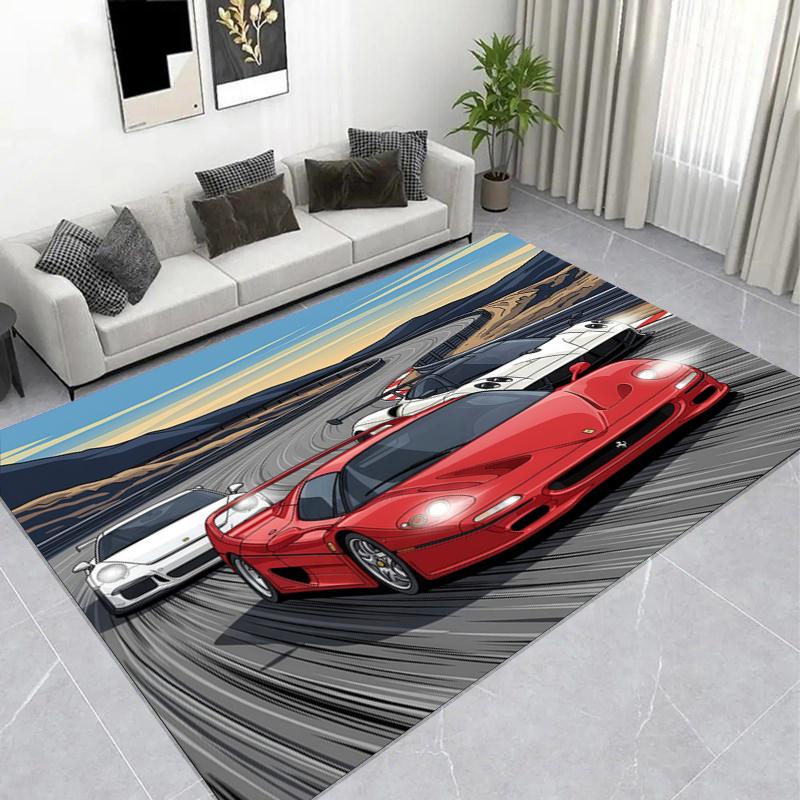 Spy Agent Suit Style Printed Area Rug, Non-Slip Living Room Floor Mat Home Decor
